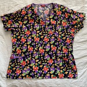 Dickies Halloween theme scrub top